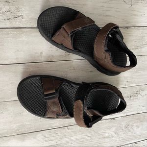 PREOWNED WOMENS TEVAS SANDALS BROWN BLACK WOMENS SIZE 8